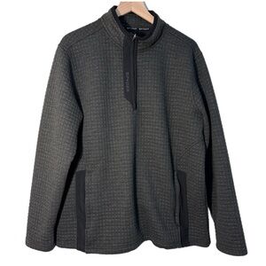 Spyder Quilted Quarter Zip Sweater Men's Charcoal Gray Black XL.